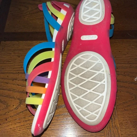 CROCS Blue and Purple Sandals Vibrant Summer Style - Picture 2 of 5